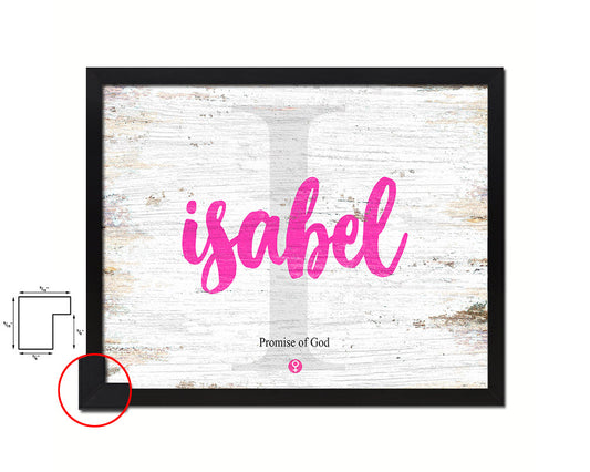 Isabel Personalized Biblical Name Plate Art Framed Print Kids Baby Room Wall Decor Gifts