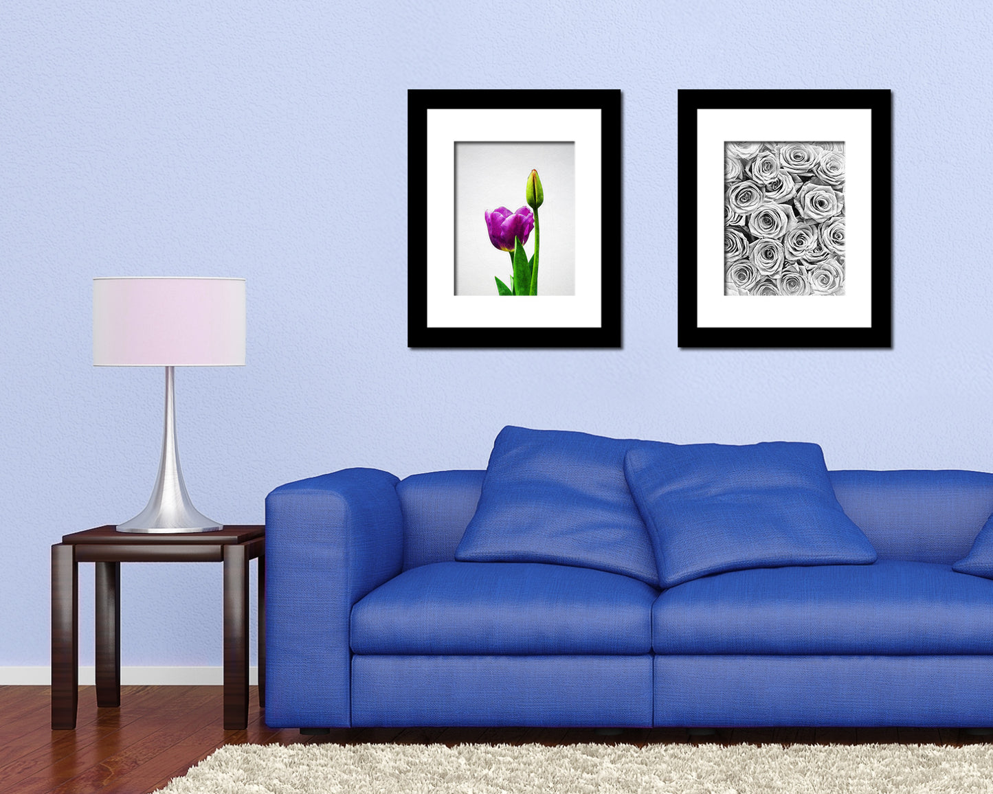 Tulip Sketch Plants Art Wood Framed Print Wall Decor Gifts