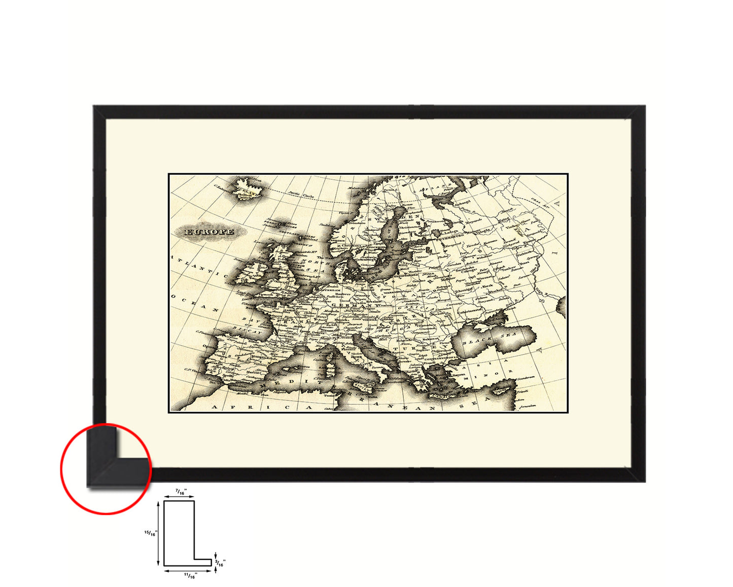 Europe 1799 Old Map Framed Print Art Wall Decor Gifts