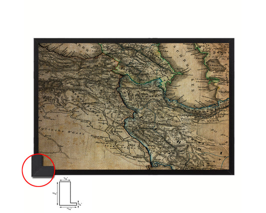 Iraq Vintage Map Framed Print Art Wall Decor Gifts