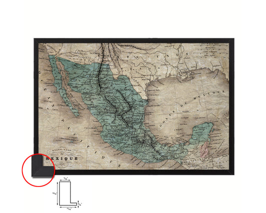 Mexico Historical Map Framed Print Art Wall Decor Gifts