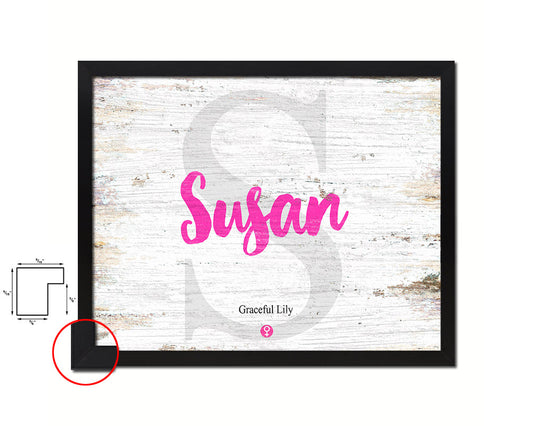 Susan Personalized Biblical Name Plate Art Framed Print Kids Baby Room Wall Decor Gifts