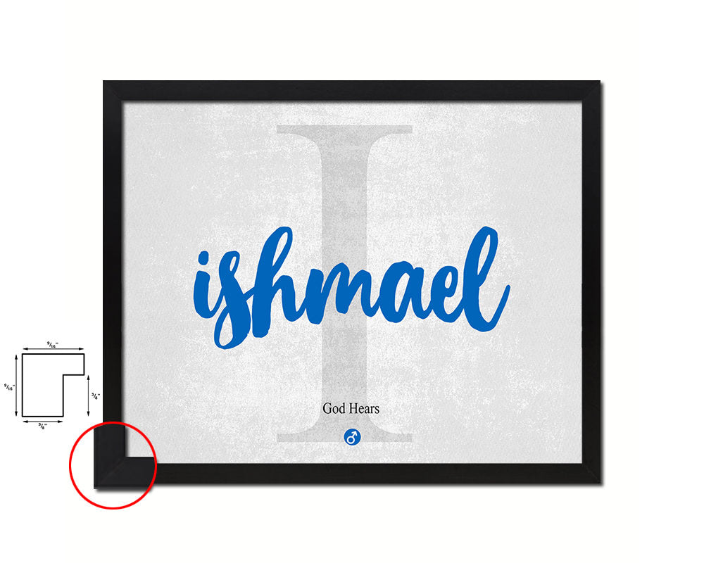 Ishmael Personalized Biblical Name Plate Art Framed Print Kids Baby Room Wall Decor Gifts