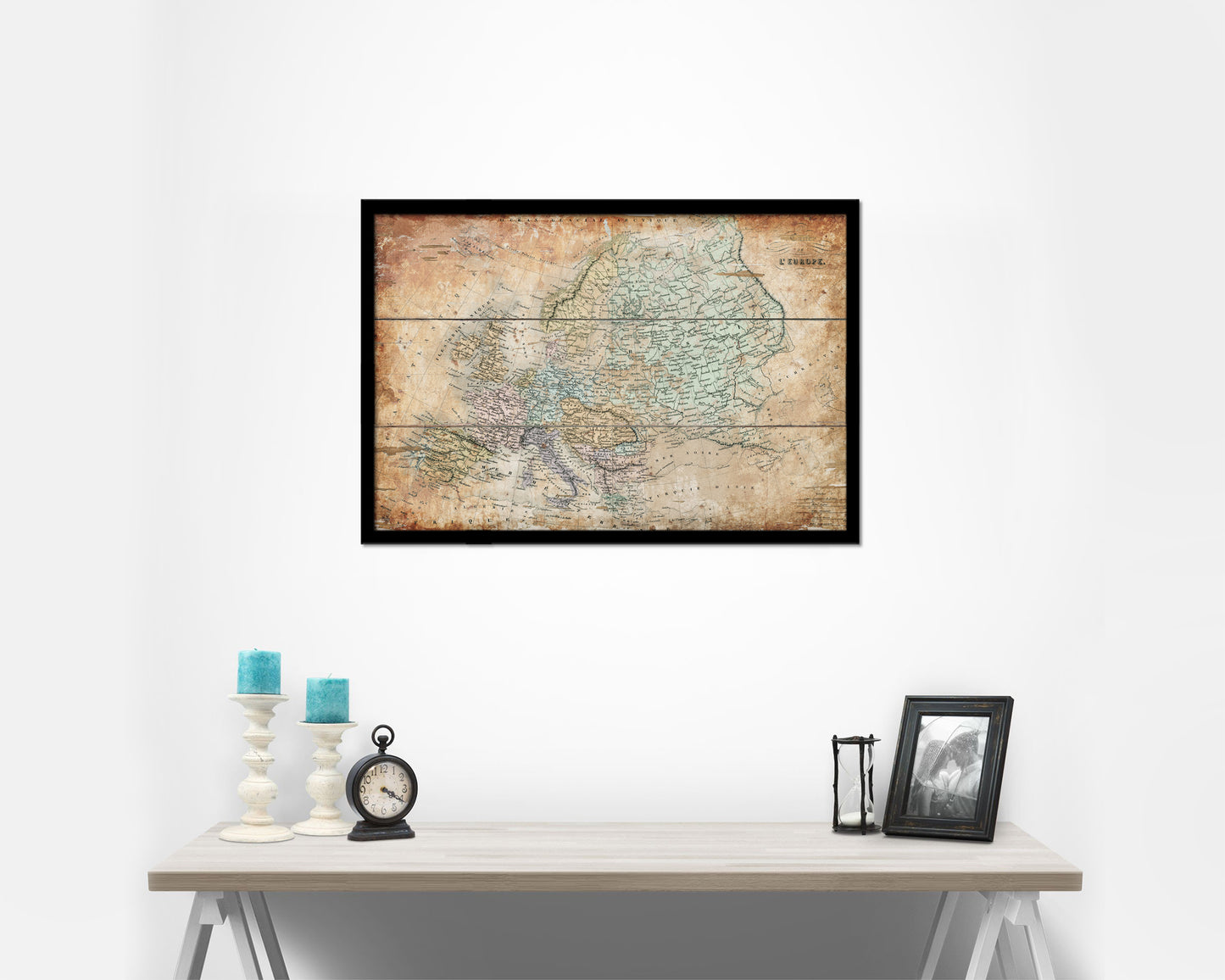 Europe Germany 1908 Antique Map Framed Print Art Wall Decor Gifts