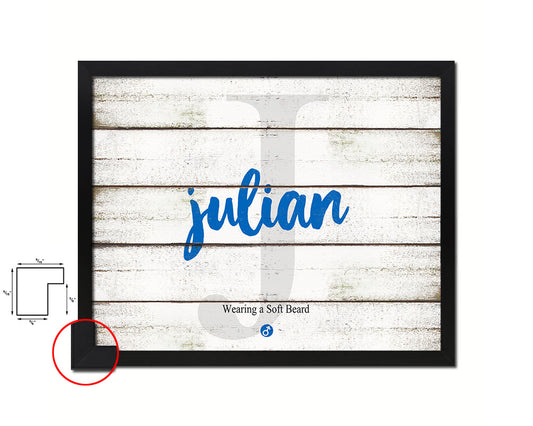 Julian Personalized Biblical Name Plate Art Framed Print Kids Baby Room Wall Decor Gifts