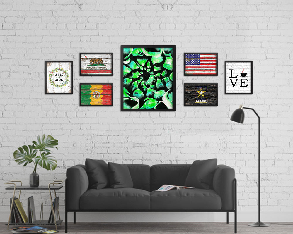 Chrysanthemum Green Flower Wood Framed Paper Print Wall Decor Art Gifts