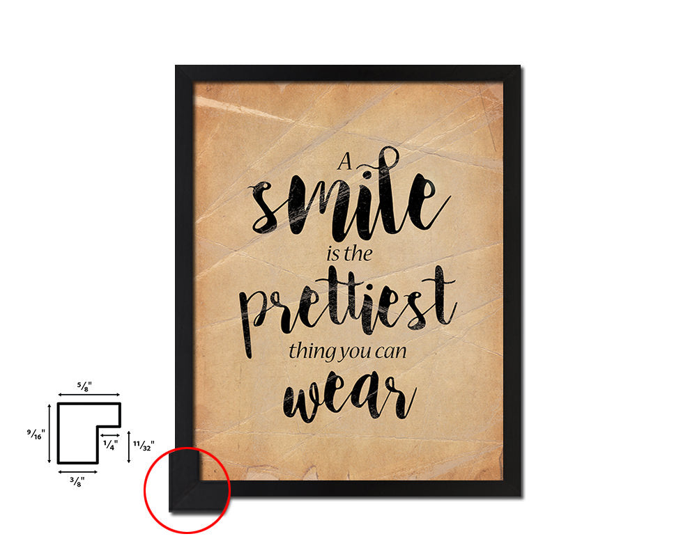 A smile is the best makeup Marilyn Monroe Quote Paper Artwork Framed Print Wall Decor Art