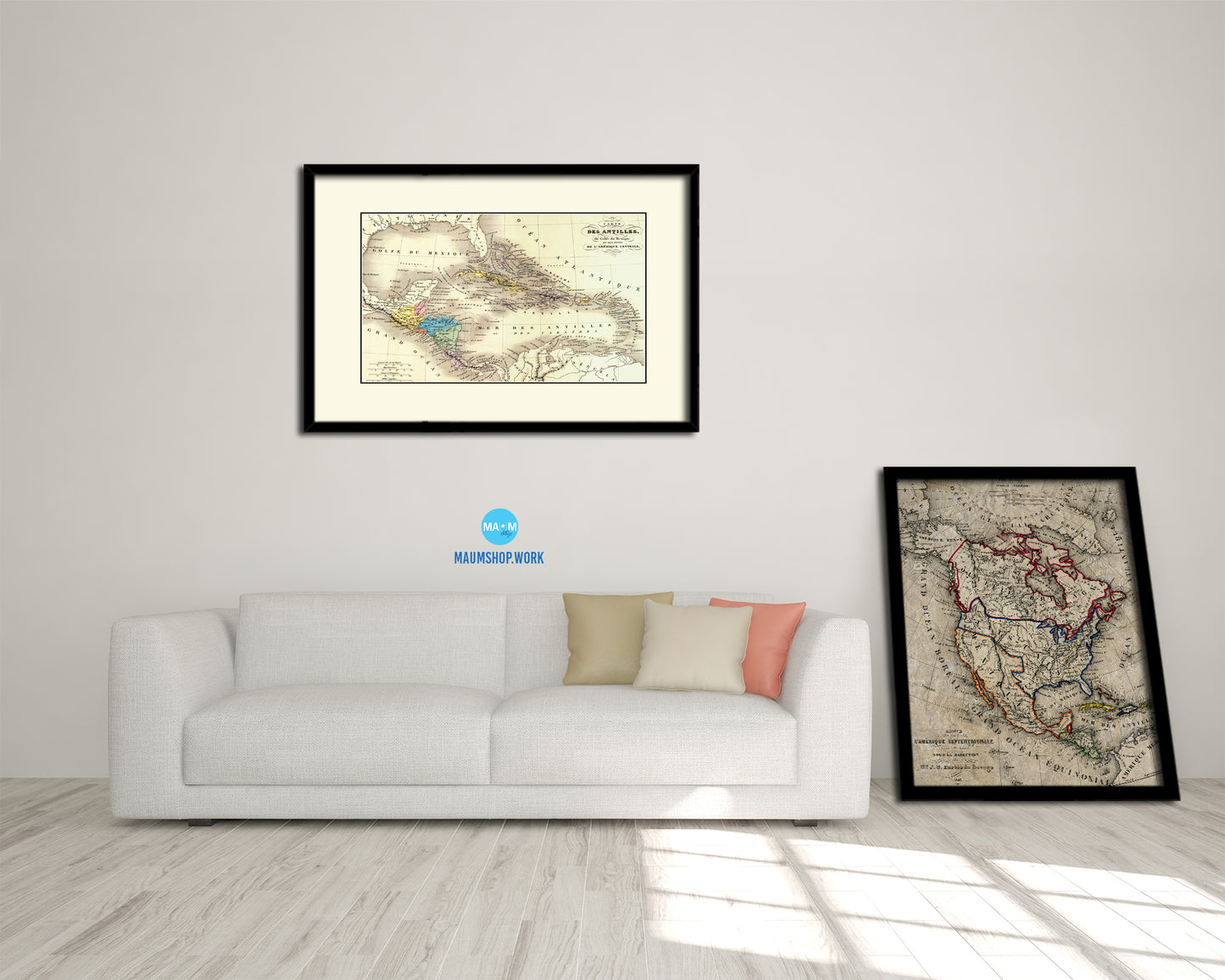 West Indies Caribbean 1870 Old Map Framed Print Art Wall Decor Gifts