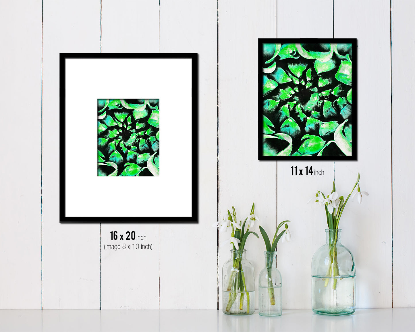 Chrysanthemum Green Flower Wood Framed Paper Print Wall Decor Art Gifts