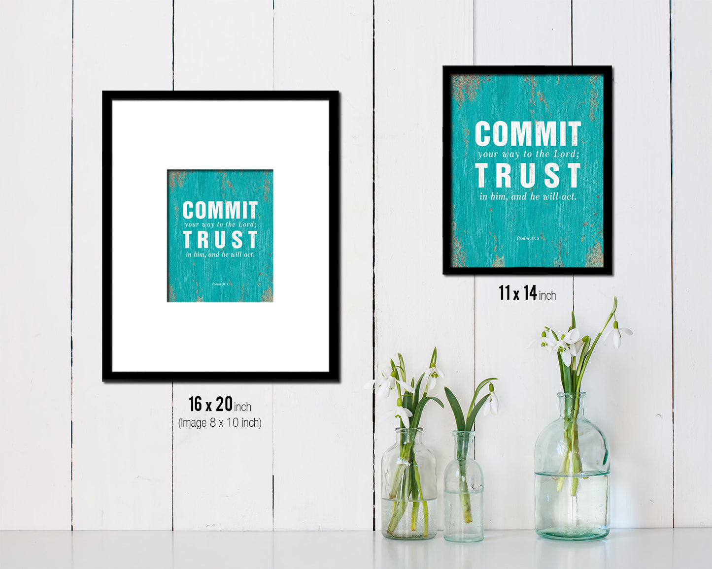 Commit your way to the Lord Quote Framed Print Home Decor Wall Art Gifts