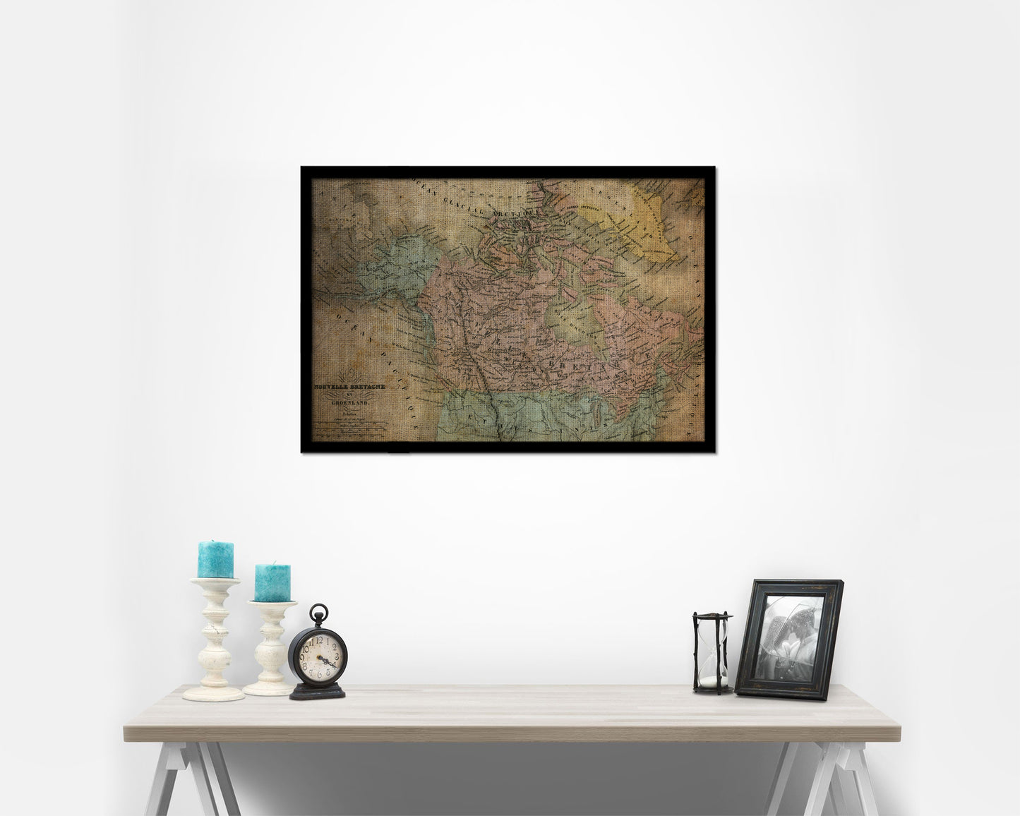 Canada and Alaska 1860 Vintage Map Framed Print Art Wall Decor Gifts