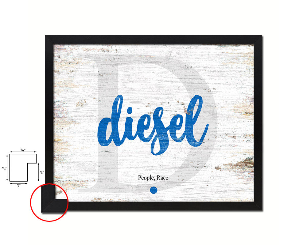 Diesel Personalized Biblical Name Plate Art Framed Print Kids Baby Room Wall Decor Gifts