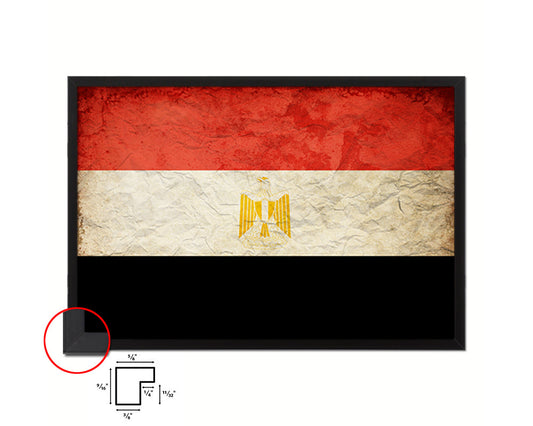 Egypt Country Vintage Flag Wood Framed Print Wall Art Decor Gifts