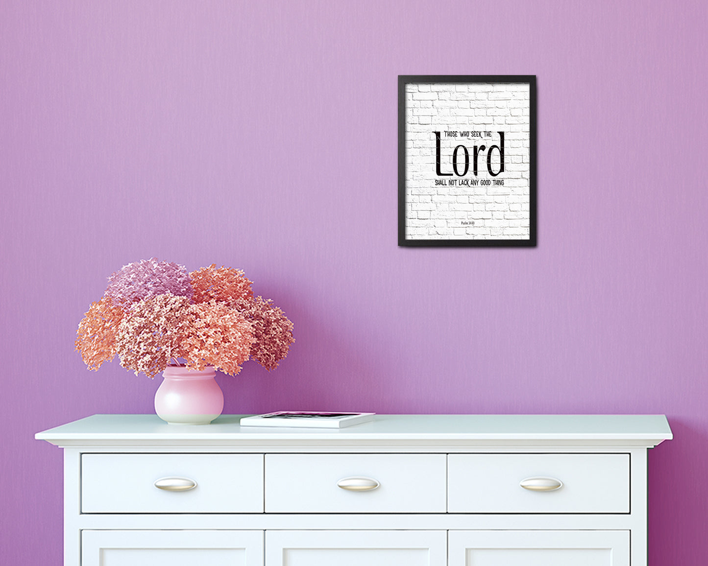 Those who seek the Lord shall not lack any good thing Quote Framed Print Home Decor Wall Art Gifts