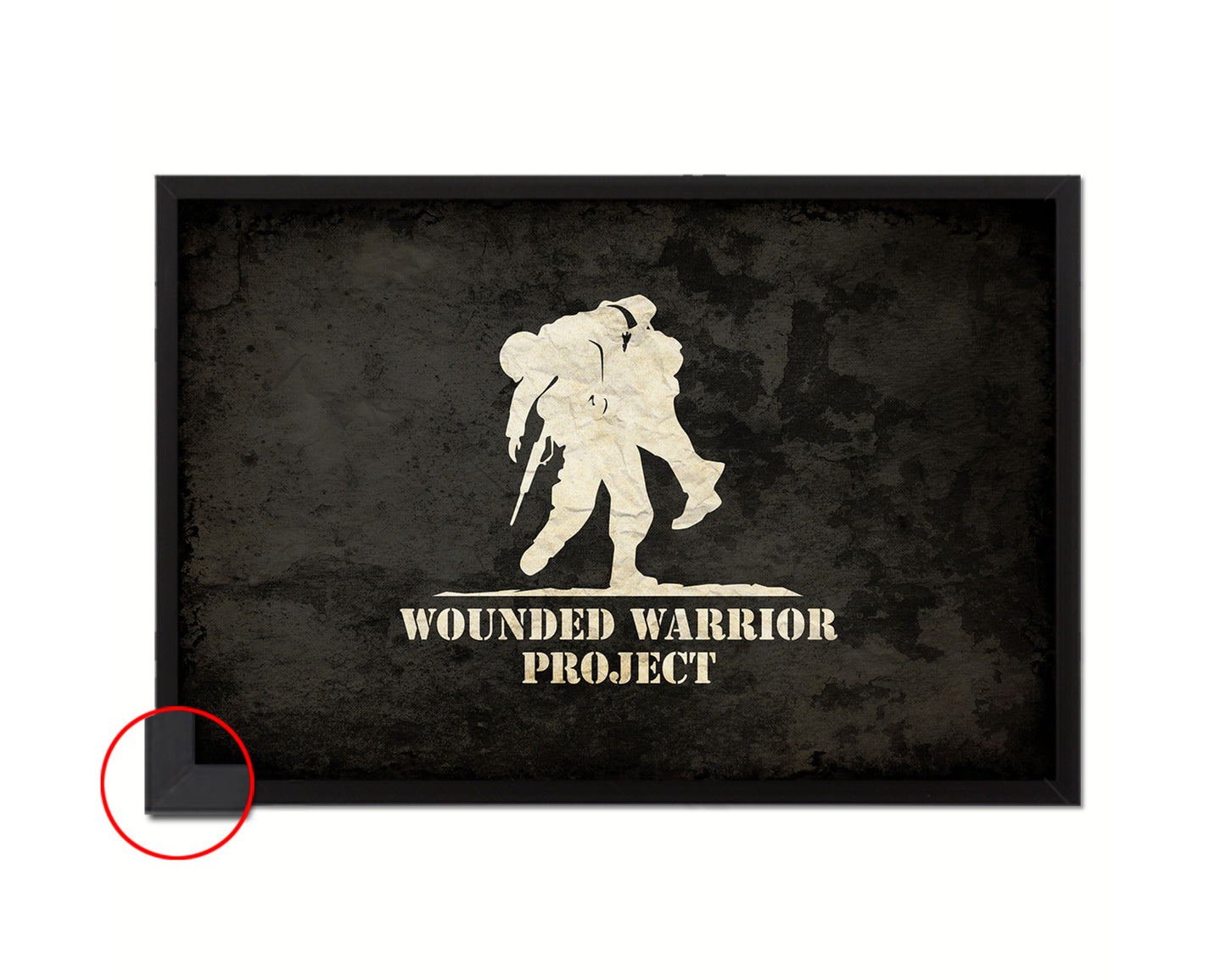 Wounded Warrior Project Vintage Military Flag Framed Print Sign Decor Wall Art Gifts