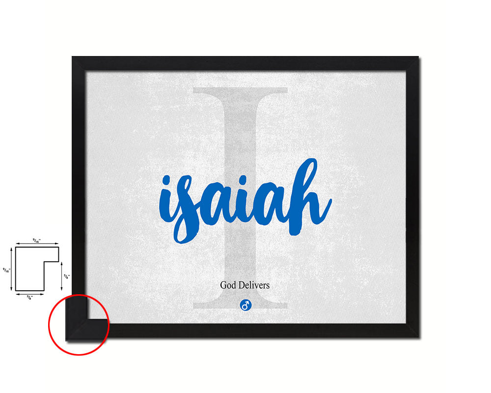 Isaiah Personalized Biblical Name Plate Art Framed Print Kids Baby Room Wall Decor Gifts