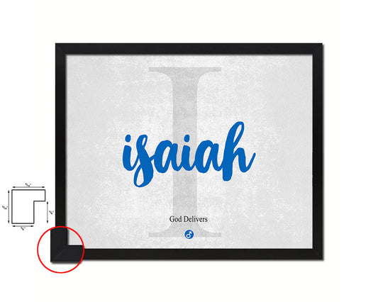 Isaiah Personalized Biblical Name Plate Art Framed Print Kids Baby Room Wall Decor Gifts