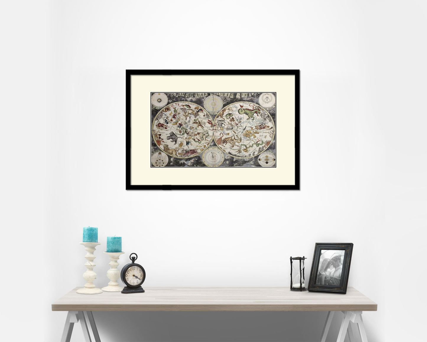 World Old Map Framed Print Art Wall Decor Gifts