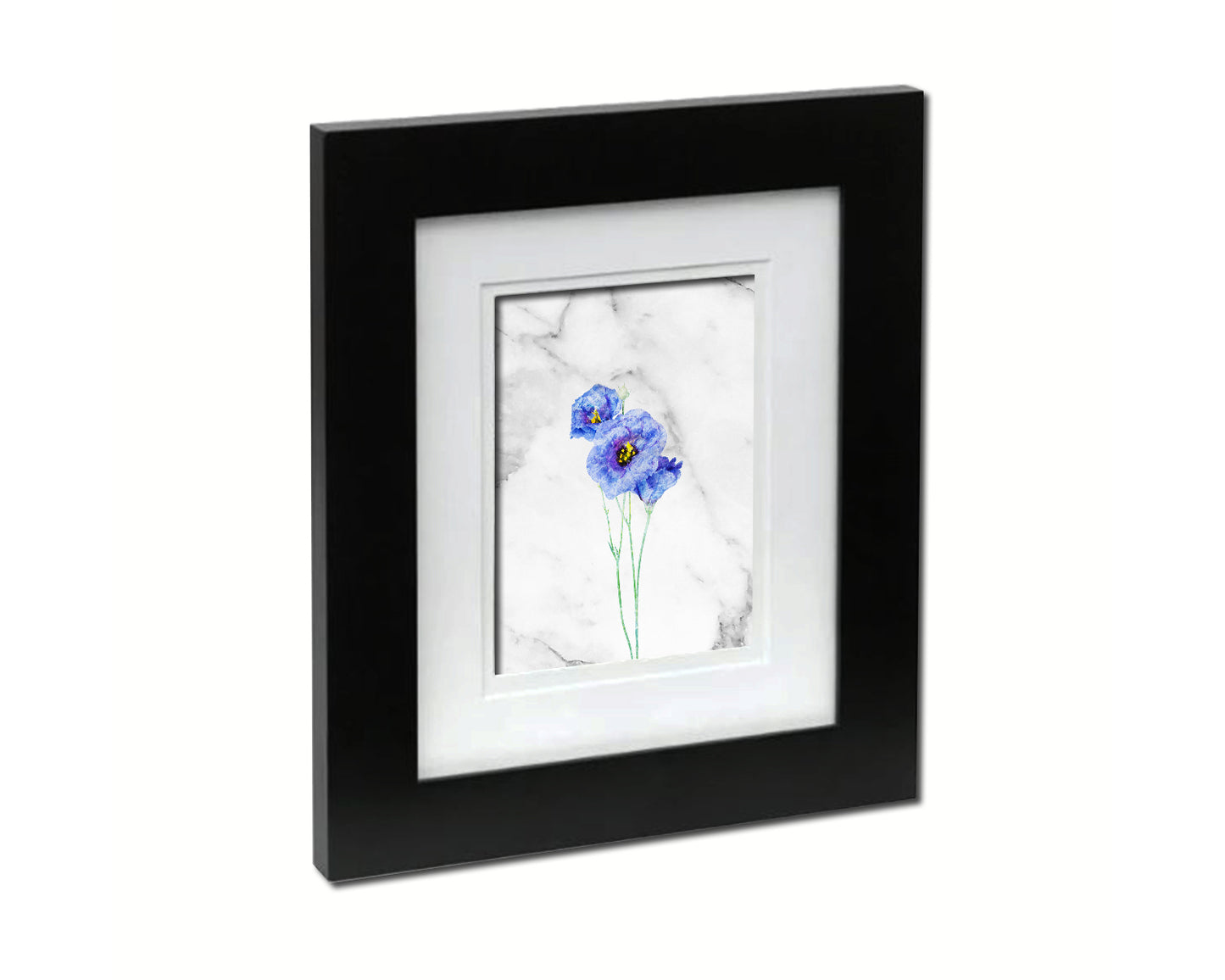 Eustoma Marble Texture Plants Art Wood Framed Print Wall Decor Gifts