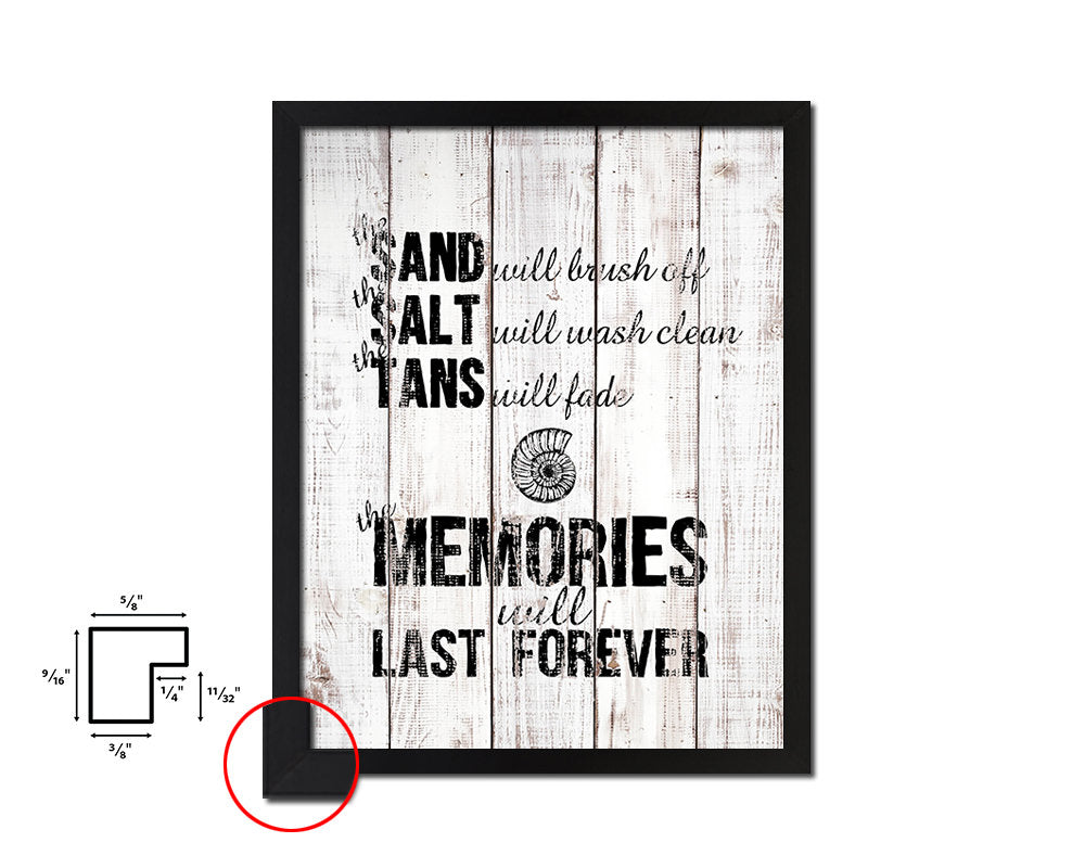 Sand will brush off White Wash Quote Framed Print Wall Decor Art