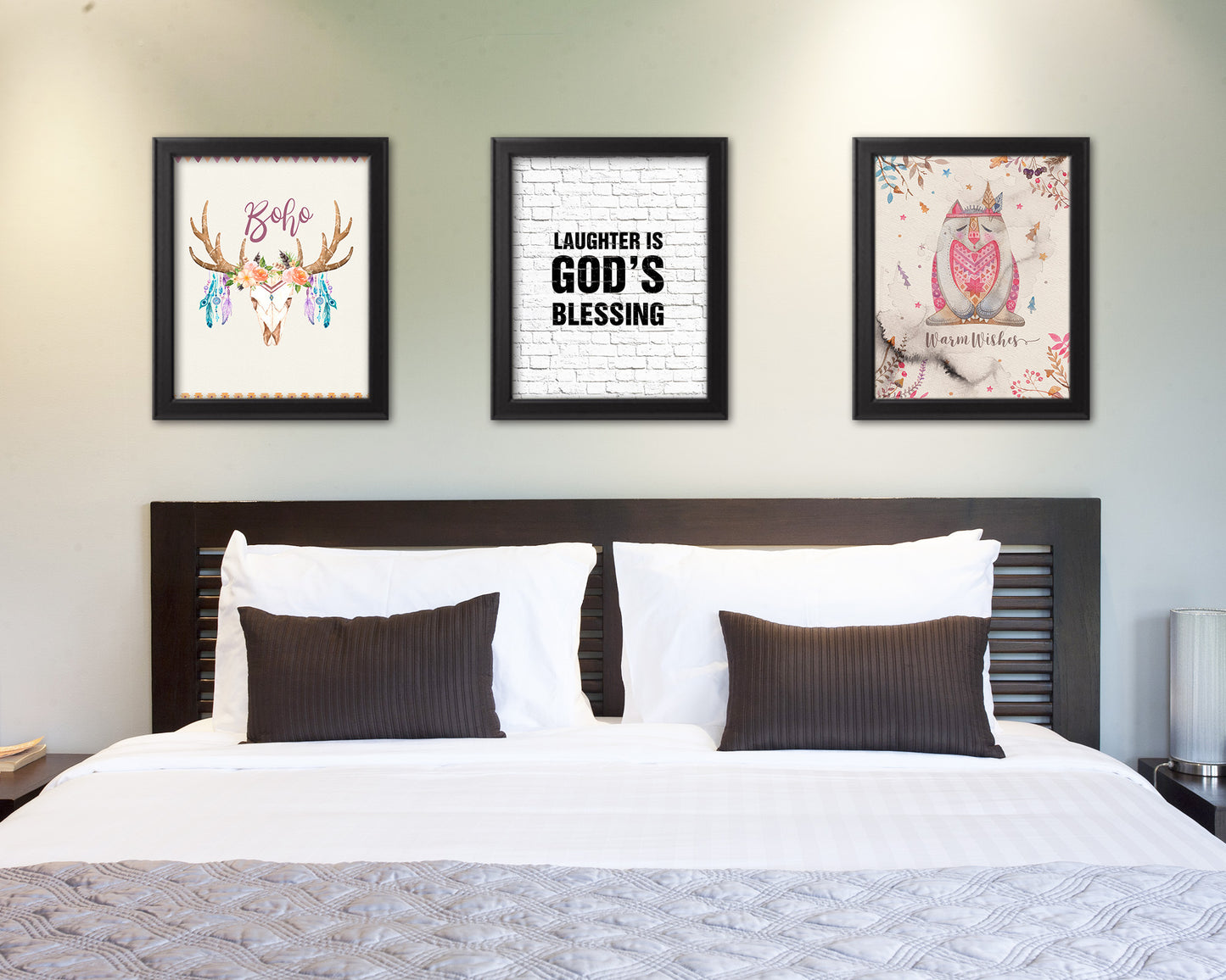 Laughter is God's blessing Quote Framed Print Home Decor Wall Art Gifts