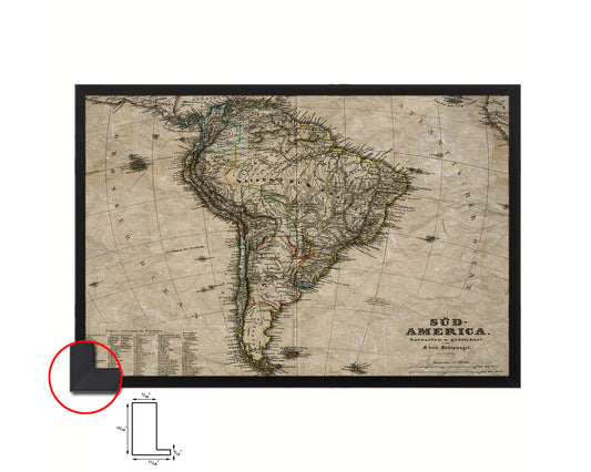 South America Historical Map Framed Print Art Wall Decor Gifts
