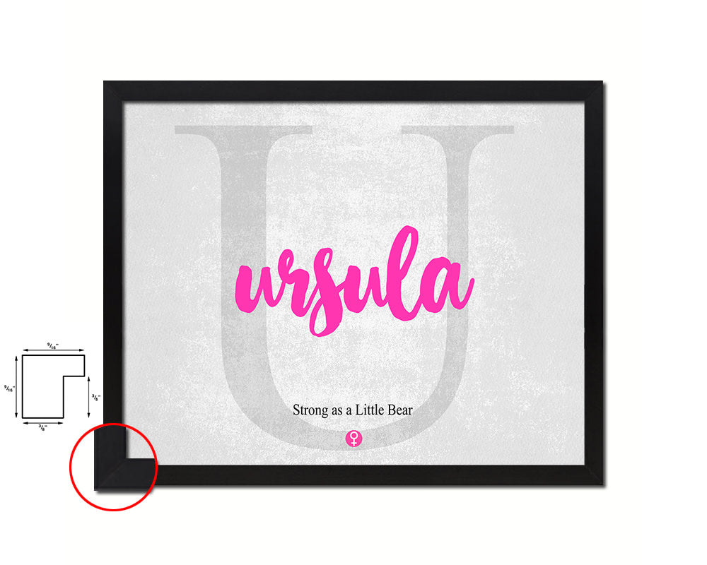 Ursula Personalized Biblical Name Plate Art Framed Print Kids Baby Room Wall Decor Gifts