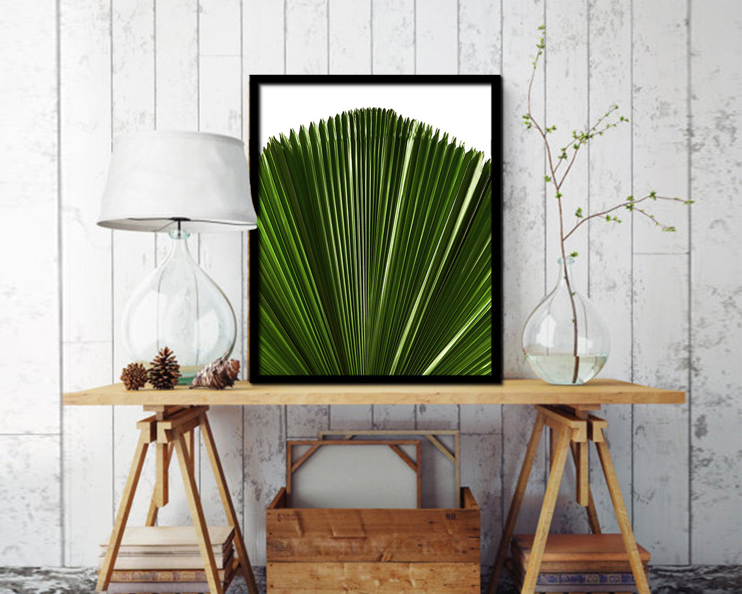 Licuala Grandis, Ruffled Fan Palm Tropical Leaf Framed Print Home Decor Wall Art Gifts