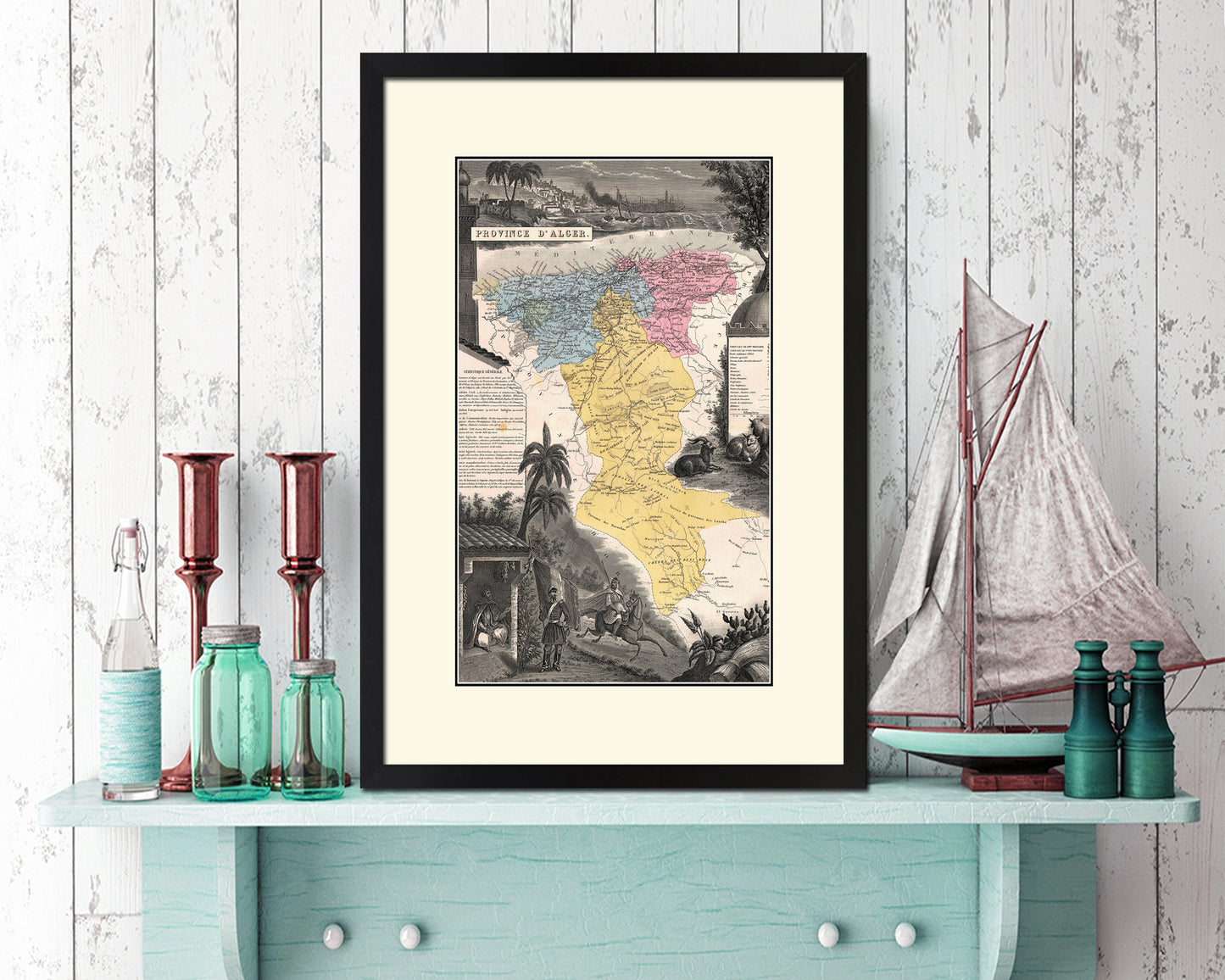 Province D'alcer Old Map Wood Framed Print Art Wall Decor Gifts