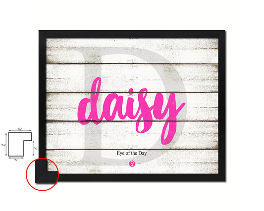 Daisy Personalized Biblical Name Plate Art Framed Print Kids Baby Room Wall Decor Gifts