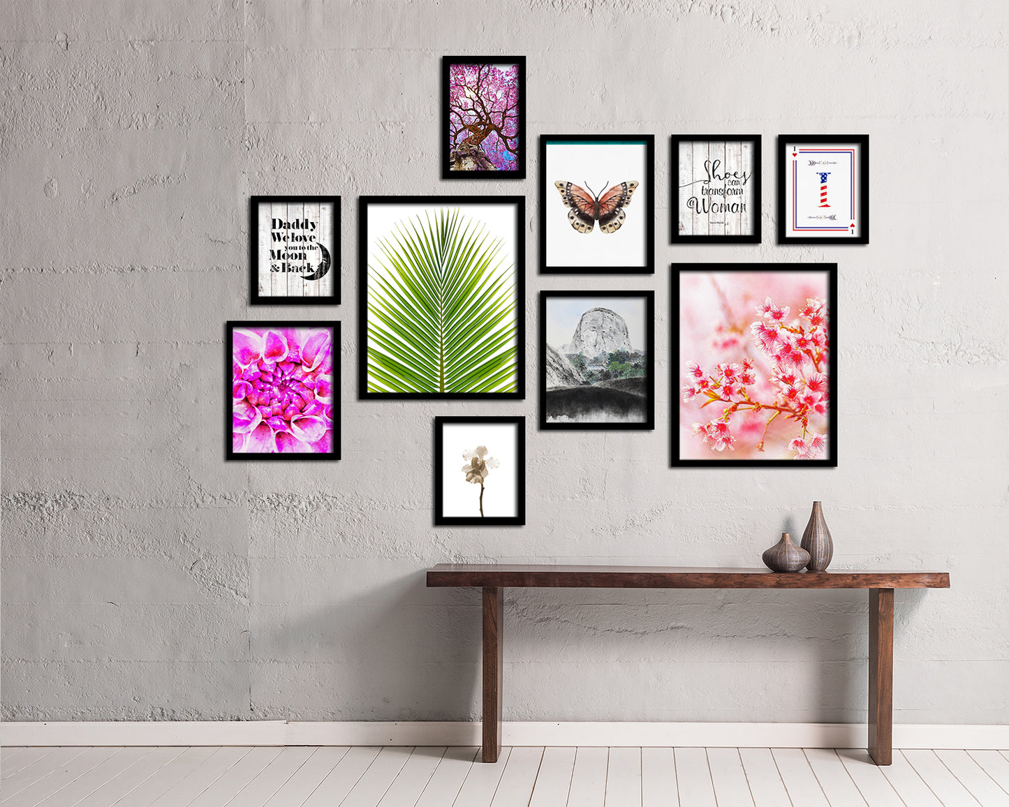 The Coconut Palm Leaves Tropical Leaf Botanical Framed Print Home Decor Wall Art Gifts