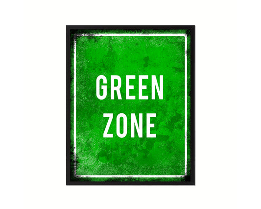 Green Zone Notice Danger Sign Framed Print Home Decor Wall Art Gifts