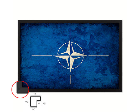 Nato Country Vintage Flag Wood Framed Print Wall Art Decor Gifts