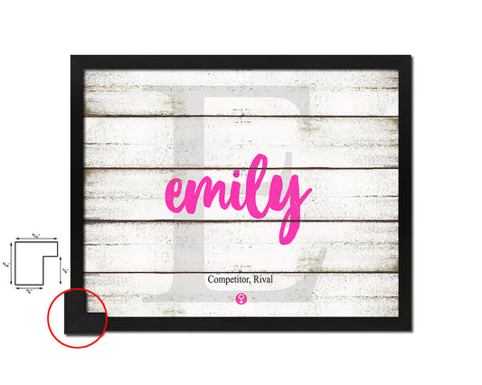 Emily Personalized Biblical Name Plate Art Framed Print Kids Baby Room Wall Decor Gifts