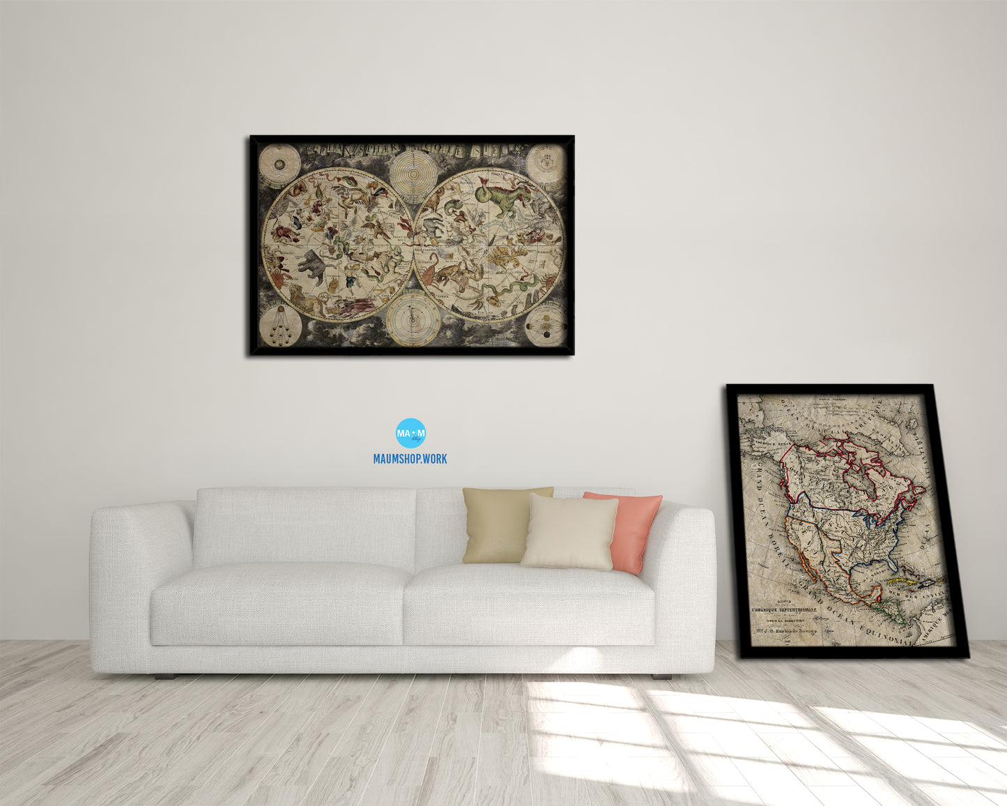 World Historical Map Framed Print Art Wall Decor Gifts