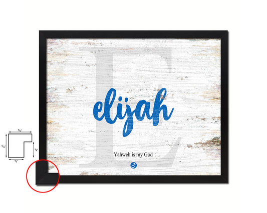 Elijah Personalized Biblical Name Plate Art Framed Print Kids Baby Room Wall Decor Gifts