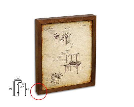 Small Reconfigurable Processor Sound Vintage Patent Artwork Walnut Frame Gifts