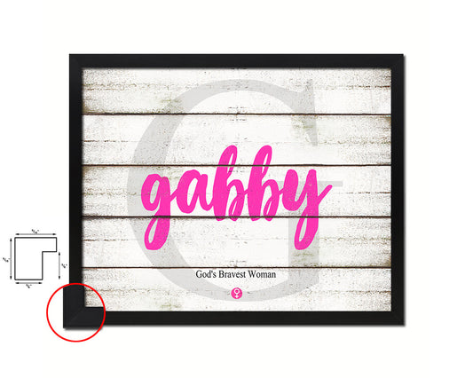 Gabby Personalized Biblical Name Plate Art Framed Print Kids Baby Room Wall Decor Gifts