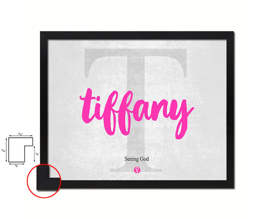 Tiffany Personalized Biblical Name Plate Art Framed Print Kids Baby Room Wall Decor Gifts