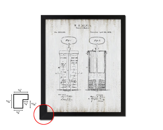 Dessert Maker Kitchen Vintage Patent Artwork Black Frame Print Wall Art Decor Gifts