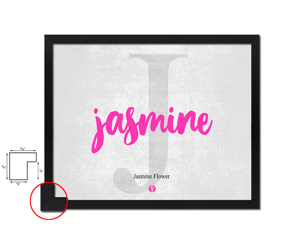 Jasmine Personalized Biblical Name Plate Art Framed Print Kids Baby Room Wall Decor Gifts