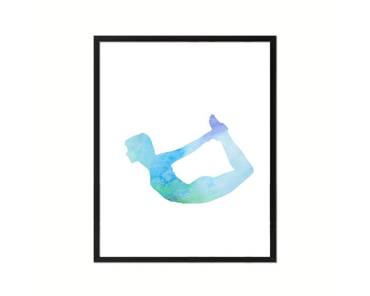 Bow Pose Yoga Wood Framed Print Wall Decor Art Gifts