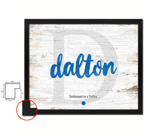 Dalton Personalized Biblical Name Plate Art Framed Print Kids Baby Room Wall Decor Gifts