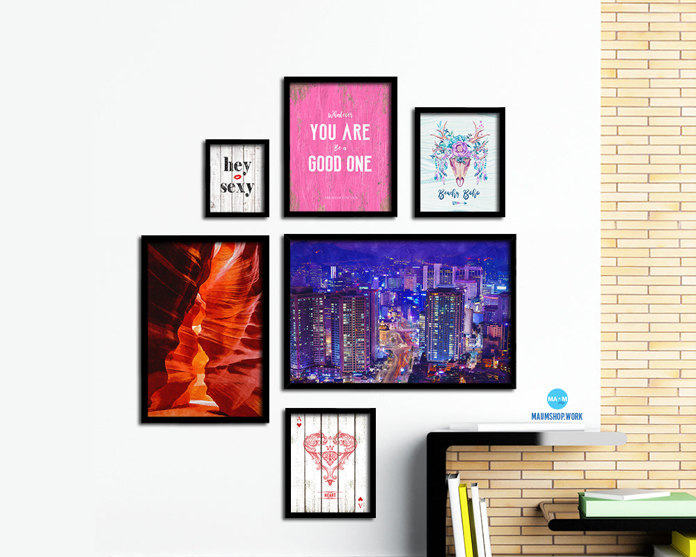 Seuol South Korea Gangnam District Landscape Painting Print Art Frame Home Wall Decor Gifts