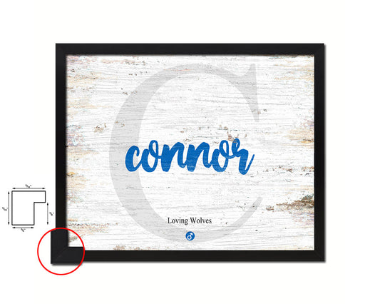 Connor Personalized Biblical Name Plate Art Framed Print Kids Baby Room Wall Decor Gifts