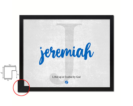 Jeremiah Personalized Biblical Name Plate Art Framed Print Kids Baby Room Wall Decor Gifts