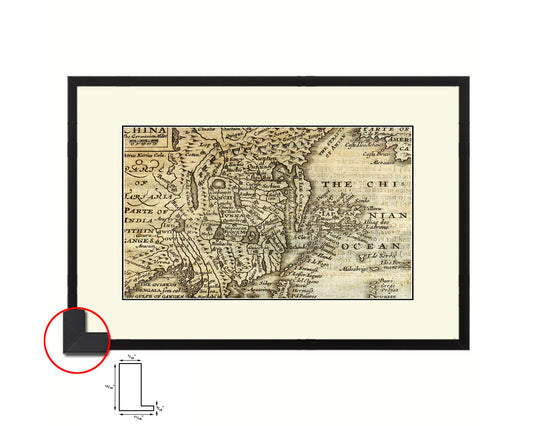 China Japan Korea John Speed 1675 Old Map Framed Print Art Wall Decor Gifts