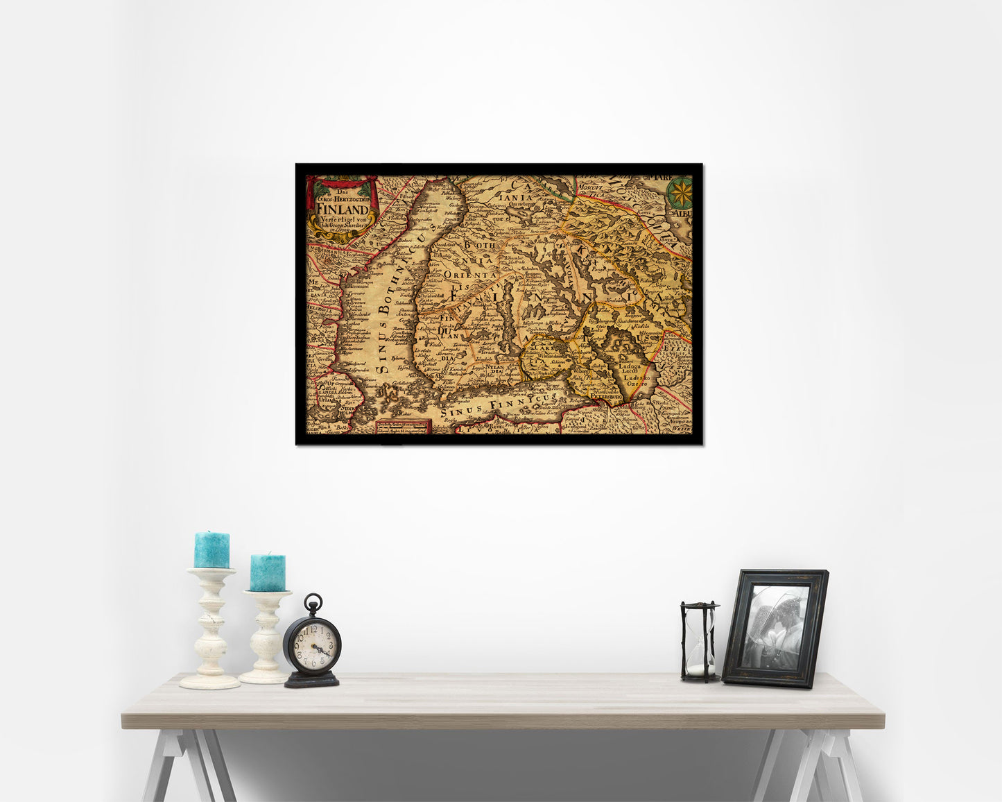 Finland Centuries Historical Map Framed Print Art Wall Decor Gifts