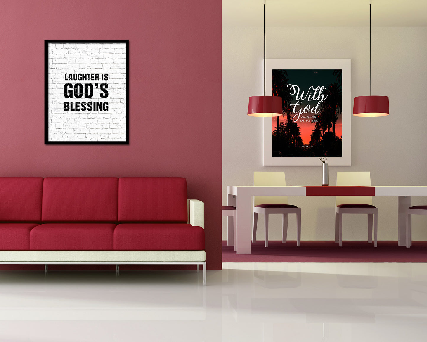 Laughter is God's blessing Quote Framed Print Home Decor Wall Art Gifts