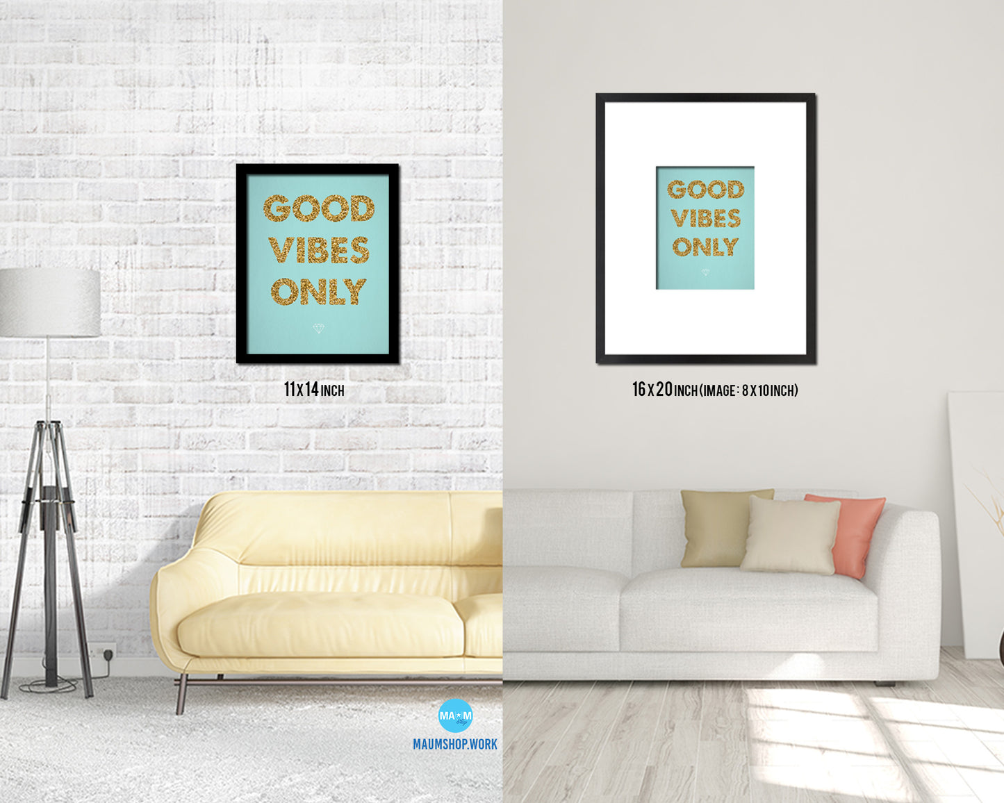 Good Vibes Only Quote Framed Print Wall Decor Art Gifts